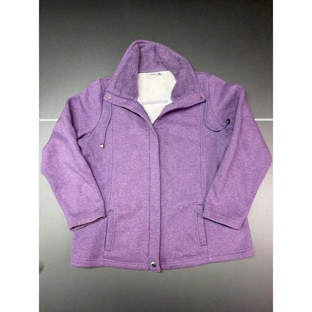 Croft & Barrow Women's Lavender Fleece Full-Zip Jacket‎ Size XL